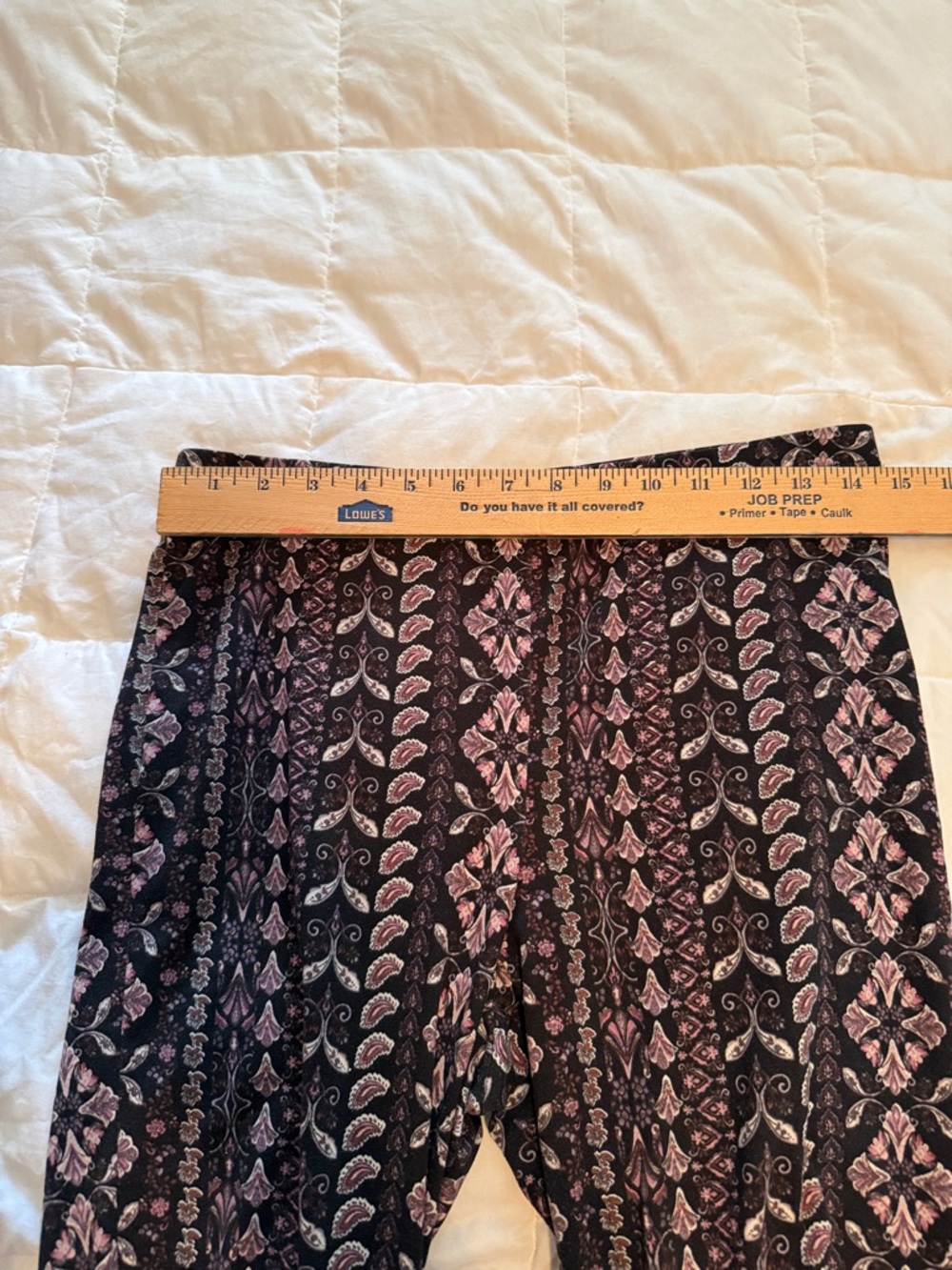 Bear Dance Womens Size L Flared Pants Paisley Floral Hippie Design Stretch Comfy - Picture 6 of 8